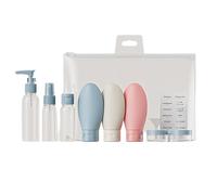 Travel Bottle, 10 Pcs Leak Proof Refillable Squeezable Containers Set with Label and Transparent Carry Bag for Liquid Shampoos, Soap and Toiletries. (60 ml) (bule)