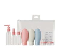 Travel Bottle, 10 Pcs Leak Proof Refillable Squeezable Containers Set with Label and Transparent Carry Bag for Liquid Shampoos, Soap and Toiletries. (60 ml) (pink)