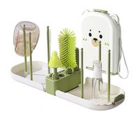 Travel Bottle Cleaner Kit, Silicone Baby Bottle Brush Set with Drying Storage Base & Portable Case for On-the-Go Parents, Travel Washing Kit