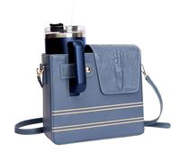 Travel Bottle Holder: Stylish Cup Holder Bag, Crossbody Water Bag, Shoulder Organizer, Multipurpose Hydration Accessory | With Office Travel Fitness Sessions Cycling Camping, azul, Consulte la