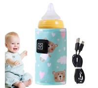 Travel Bottle Warmer,3 Temp Adjustable Milk Warmer | Lightweight Protective Sleeve, Rechargeable Breastmilk Heater for Boys, Girls