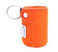 Travel Bottle Warmer with Thermostat for Warm Water Heating | Neoprene Nylon Plastic Build, Easy to Carry for Travel Use, Orange Finish, Long Term Heating