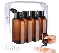 Travel Bottles for Toiletries 100ml, 4 Pack Leak Proof Squeeze Plastic Travel Bottles TSA Approved with Clear Storage Bag and Tags, Refillable Cosmetic, Shampoo and Conditioner Empty Bottle