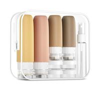 Travel Bottles for Toiletries, 100ml Travel Bottles, Travel essentials with toiletry bag, Leak Proof Silicone Squeezable Travel Accessories for Shampoo Body Wash Holiday essentials (Apricot 16 Pack)