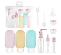 Travel Bottles for Toiletries, 11pcs Leakproof Refillable Travel Pots Containers with Clear Plastic Bag Empty Squeezable Spray Bottle for Shampoo Shower Gel Lotion Cream