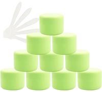 Travel Bottles for toiletries, 12 PC Empty 50ml Pink Plastic Cosmetic Jars with Screw Lid, 50g Small Pot with Inner Linner for Cosmetic Travel Gel Lip Balm + 5X Spatula(Groen,10ml)