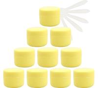 Travel Bottles for toiletries, 12 PC Empty 50ml Pink Plastic Cosmetic Jars with Screw Lid, 50g Small Pot with Inner Linner for Cosmetic Travel Gel Lip Balm + 5X Spatula(Geel,30ml)