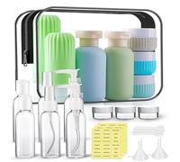 Travel Bottles for Toiletries, 25 Pack TSA Approved Travel Size Containers for Toiletries, Leak Proof Refillable & Squeezable Toiletry Bottles Kit with Clear Bag for Shampoo Lotion Cream Conditioner