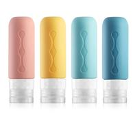 Travel Bottles for Toiletries, 3 OZ Travel Size Containers, Silicone Leak Proof BPA Free Squeezable Travel Essentials for Shampoo, Conditioner,Lotion