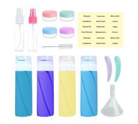 Travel Bottles Toiletries - 5 Inch Leak Proof Empty Containers Set for Easy Packing, Approved Convenience with Refillable Shampoo, Cosmetic Tubes for Camping Vacation, Road Trip, Carry Case Use