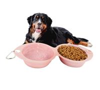Travel Bowls for Dogs | Double Feeder Dish - Foldable Treat Container for Daily Walks Park Outings Road Trips Hiking Adventures Camping Kittens Puppies