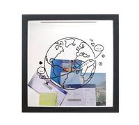 Travel Box Memories - Space Theme | Keepsake Frame Holder With Hook, Top Loading Memory Box, Adventure Travel Picture Museum Memorial Concert Wall Tabletop Decor Ţravel B́ox