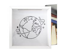 Travel Box Memories - Space Theme | Keepsake Frame Holder With Hook, Top Loading Memory Box, Adventure Travel Picture Museum Memorial Concert Wall Tabletop Decor Ţravel B́ox