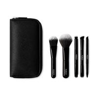 KIKO Milano Travel Brush Set | Travel Pouch with 5 Professional Make Up Brushes for Flawless Makeup | Foundation Brush, Powder Brush, Shading Brush Duo, Blending Brush Duo, Eyeliner-Lip Brush Duo