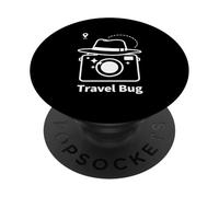 Travel Bug Camera Minimal Wanderlust Photographer Design PopSockets Adhesive PopGrip