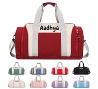 Travel Cabin Bag 45x24x24 Personalised Duffle Bag with Name, Foldable Underseat Holdall Carry on Hand Luggage Overnight Weekend Sports Gym for Women Men, Water-Resistant, Lightweight (Dark Red)