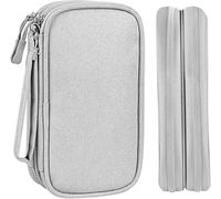 Travel Cable Organiser Bag, Portable Electronics Travel Organizer Tech Pouch, Universal Cord and Travel Gadgets Cable Pouch for Cables Power Bank Earphone USB Drive Hard Disk (double-layer, Grey)