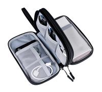 Travel Cable Organiser Bag Waterproof Double-Layer Gadget Bags for Cables Portable 3 Layers All-in-One Electronics Accessories Storage Case for Men Women Power Bank University 8.5 x 5 Inch