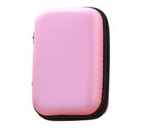 Travel Cable Organizer, Technical Storage Bag | Compact multi-compartment data cable bag, electronics gadget bag for business travel, daily office use and headphone cable management, Pink, se