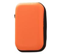 Travel Cable Organizer, Technical Storage Bag | Compact multi-compartment data cable bag, electronics gadget bag for business travel, daily office use and headphone cable management, orange( ), se