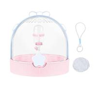 Travel Cage for Hamster - Travel Cage for Dwarf Hamster and Hedgehog | Transparent Accessory with Water Bottle for Ferret Mouse Vole, for Outdoor Holidays Walking Bird H