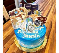 Travel Cake Topper Decorations Let The Adventure Begin Travel Theme Cupcake Toppers for Adventure Travel Birthday Baby Shower Party Decorations