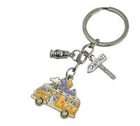 Travel Camper Van Keychain - Keychains for Travellers Camper, Camping… - Accessory for lovers of the World Camper, Van, Vans, Campins, Motorhomes… - Unisex Keychain for Men and Women, grey, One size