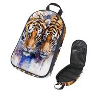 Travel Camping Utensils Organizer Bag, Watercolor Wild Animal Tigers Storage Bag for Cooking Utensil Set, Kitchen Accessories Storage Pouch for Outdoor BBQ, Bag Only