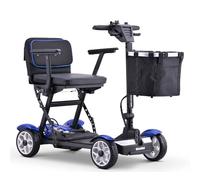 Travel Car Boot Mobility Scooter Lightweight Folding Mobility Scooters Scooter for Seniors with Storage Basket 20Ah Lithium Battery for the Elderly Disabled Blue