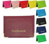 Travel Card Bus Pass Holder Credit Card ID Card Wallet Cover Case Holder for Men & Women Marron Color Card Cases & Money Organisers Oyster Card Holder Wallet Cover Case Unisex Soft Leather