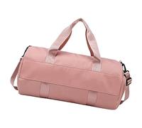 Travel Carry Bag, Oxford Fabric Storage Pack, Large Capacity Adjustable Shoulder Strap Carry-On Workout Bag | For Students, Clothes, Airplanes, School, Shoes, Dorm, Gym, Beach, Overnight, Pink, See