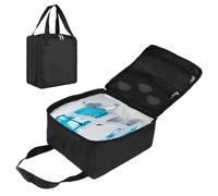 Travel Carrying Bag Compatible with Navage Nasal Irrigation System,Portable Countertop Caddy Neti Pot Storage Bag,Black Nose Cleaner Travel Case for Sinus Organizer with Hanging Strap.Bag Only.