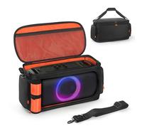 Travel Carrying Case Compatible with JBL PartyBox On The Go 2/On-The-Go/Essential, Padded Protective Bag with Multi-Sided Access, External Microphone Storage Pocket & Shoulder Strap