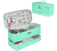 Travel Carrying Case Compatible with Shark Flexstyle/FlexFusion/Hair Dryer,Double-Layer Hair Hot Tools Storage Bag Fits for Dyson Airwrap Styler/Supersonic Hair Dryer and Attachments,Mint Green