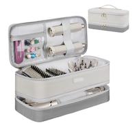 Travel Carrying Case Compatible with Shark Flexstyle/FlexFusion/Hair Dryer,Double-Layer Hair Hot Tools Storage Bag Fits for Dyson Airwrap Styler/Supersonic Hair Dryer and Attachments,Grey-Bag Only
