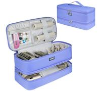 Travel Carrying Case Compatible with Shark Flexstyle/FlexFusion/Hair Dryer,Double-Layer Hair Hot Tools Storage Bag Fits for Dyson Airwrap Styler/Supersonic Hair Dryer and Attachments,Purple-Bag Only