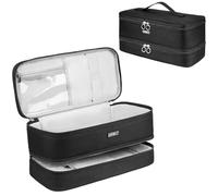 Travel Carrying Case Compatible with Shark Flexstyle Styler,Hair Dryer,Double-Layer Hair Hot Tools Storage Bag Compatible with Dyson Airwrap Styler,Supersonic Hair Dryer and Attachments,Black,Bag Only