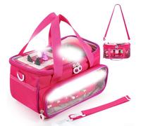 Travel Carrying Case For Toniebox Starter Set And Figurines, Portable Storage Bag With Handle Shoulder Strap, For Audio Player (Pink)