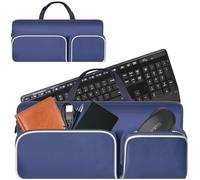 Travel Case for Logitech MK270/ MK345/ MK335/ MK955/ MK235, for HP 230, for Apple Magic Keyboard. Keyboards Carrying Storage Holder with Pocket for Logitech Mouse and USB Receiver (Box Only)-Blue