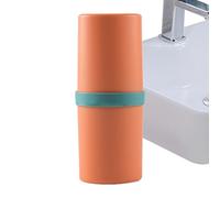 Travel Case for Toothbrush, Waterproof and Smooth Storage Case - Toothbrush Box with Lid - for Family, Home, Travel, Camping, Travel, Gym, Hotel, Hiking, Orange, Se référer au descriptif, Refer to