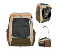 Travel Cat Backpack Carrier - The Navigator Convertible Pet Carrier Backpack - Cat Carrier Backpack with Fully Ventilated Mesh (Earth)