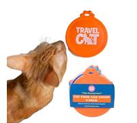 TRAVEL CAT Food Can Covers Lids - 5 Pack Reusable Silicone Pet Food Lids for Canned Food Storage - Universal Standard Size Can Covers for Cats Food, Multi-Colored