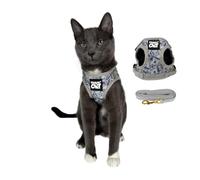 Travel Cat Harness and Leash Set - Adjustable Fit Mesh Cat Harness and Reflective Strap - Comfort Walking Vest for Kitten for Outdoor Walking, Hiking (Large, Cashcat)