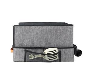 Travel Cat Litter Tray - Foldable Cat Litter Tray with Lid, Fixed Base Waste Tray with Zip Travel Box for Travel Camping At Home On the Go Car Hotel