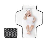 Travel Changing Mat with Pillow - Foldable Changing Mat with Smart Wipes Pocket, Waterproof Travel Change Kit - Gift