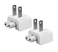 Travel Charger Converter US Duck head Plug, Spare Connector for iPod, iPhone,iPad Tablets, and MacBook AC Power Adapter (2x US Plug) - Universal Travel Accessory in White