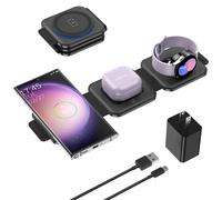 Travel Charger for Samsung Multi Devices, Foldable Samsung Galaxy Watch 5 Pro Charging Station/Dock Compatible for Samsung Galaxy S23Ultra/S22/S21/S20/Note 20 Galaxy Watch5/4/3 Galaxy Buds