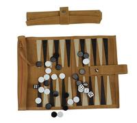 Travel Chess & Backgammon Set, Complete Wooden Board Game With Dice & Pieces