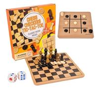 Travel Chess Set | Chess Board Game | Wooden Double-Sided Board, Fun Interactive Game for Home Outdoor Travel Family Kids Adults