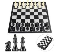 Travel Chess Set,Magnetic Chess Set with Chess Folding Board,9.8" ×9.8" Inch international chess set,Chess set black and white Piece for Kids/Children/Adults